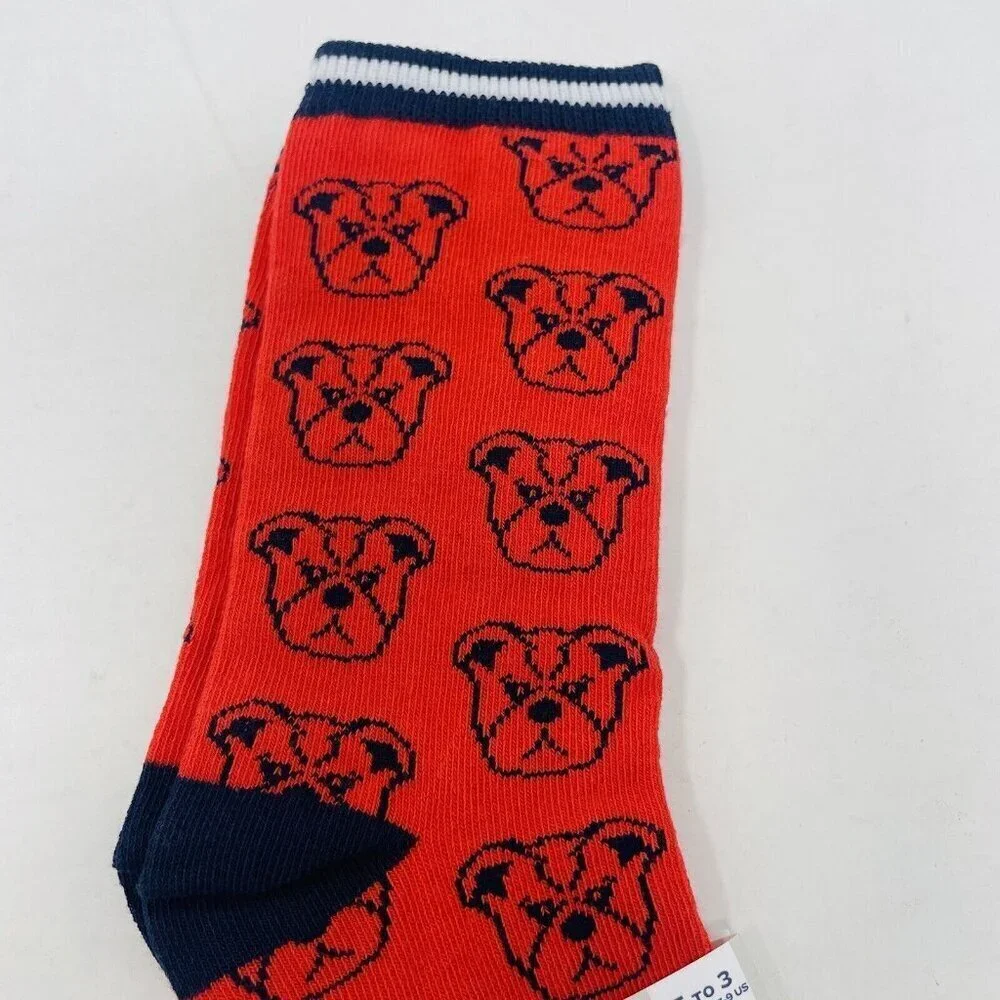 Janie and Jack‎ Toddler Boys Size 2T-3T 7-9C Dog Print Ankle Crew Socks in Red